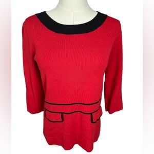 Cable & Gauge Red Sweater with Black Accents